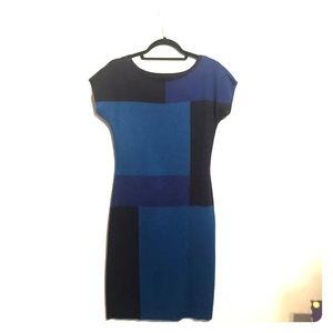 Blue and Black Knit Dress